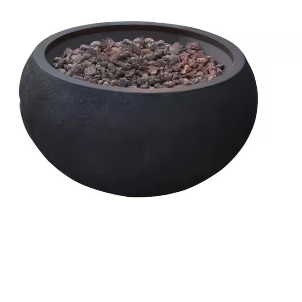Black Decorative Bowl with Stones